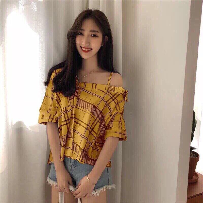 Áo kiểu nữ lệch vai siêu xinh