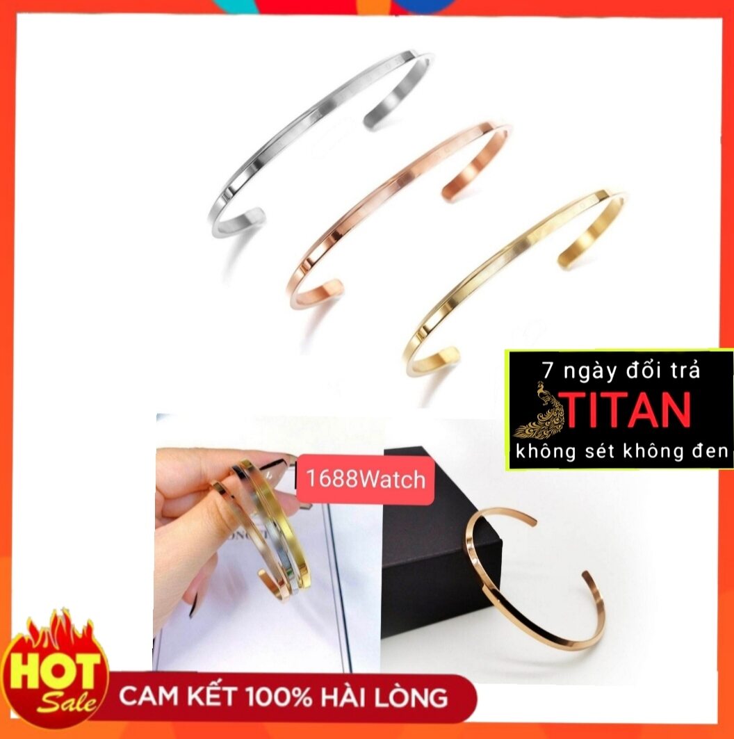 Vòng cuff TITAN,Vòng tay Thép Không gỉ sét  không đen (Bảo Hành 1 Năm)