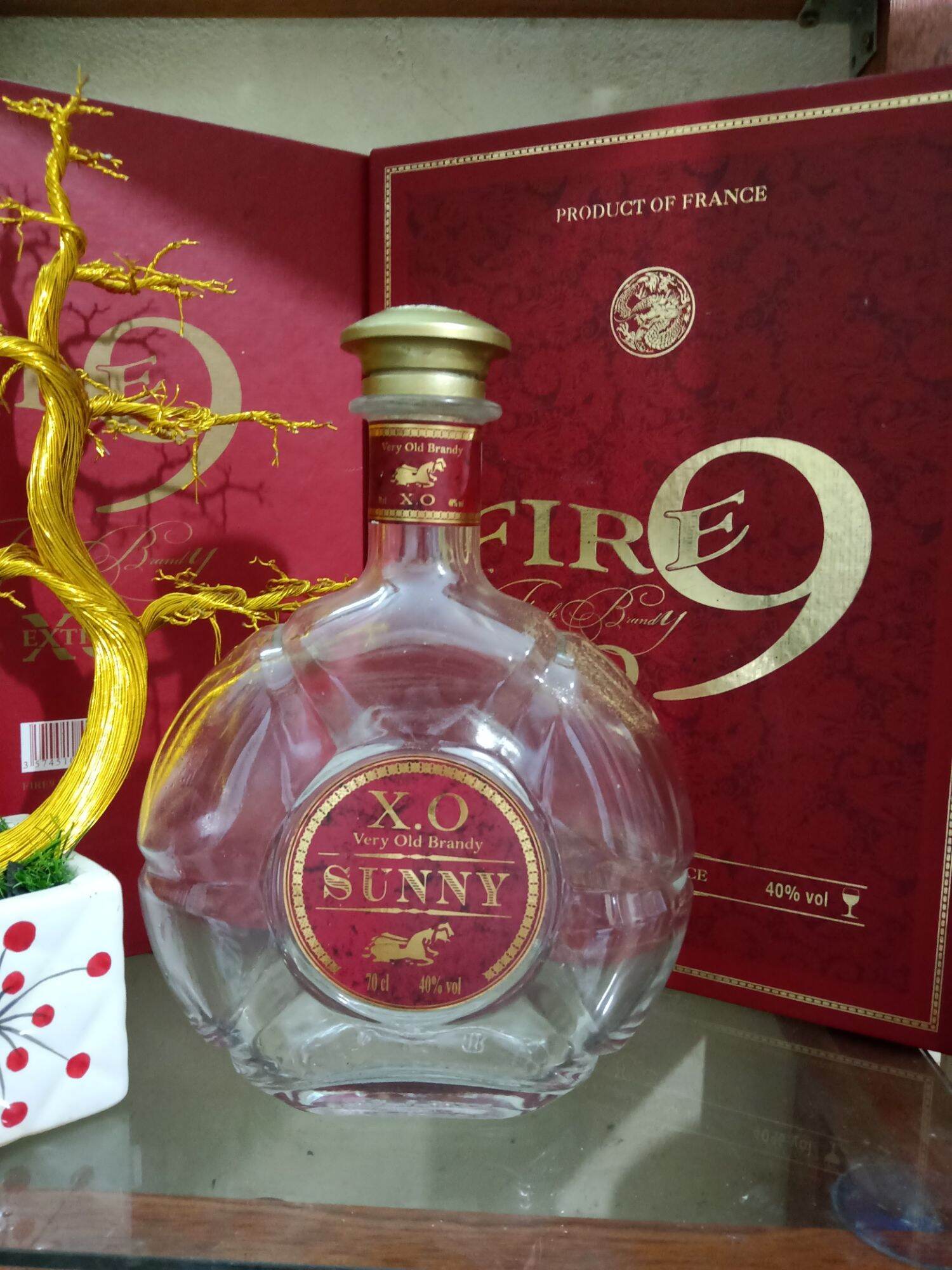 Vỏ chai thủy tinh XO dáng tròn