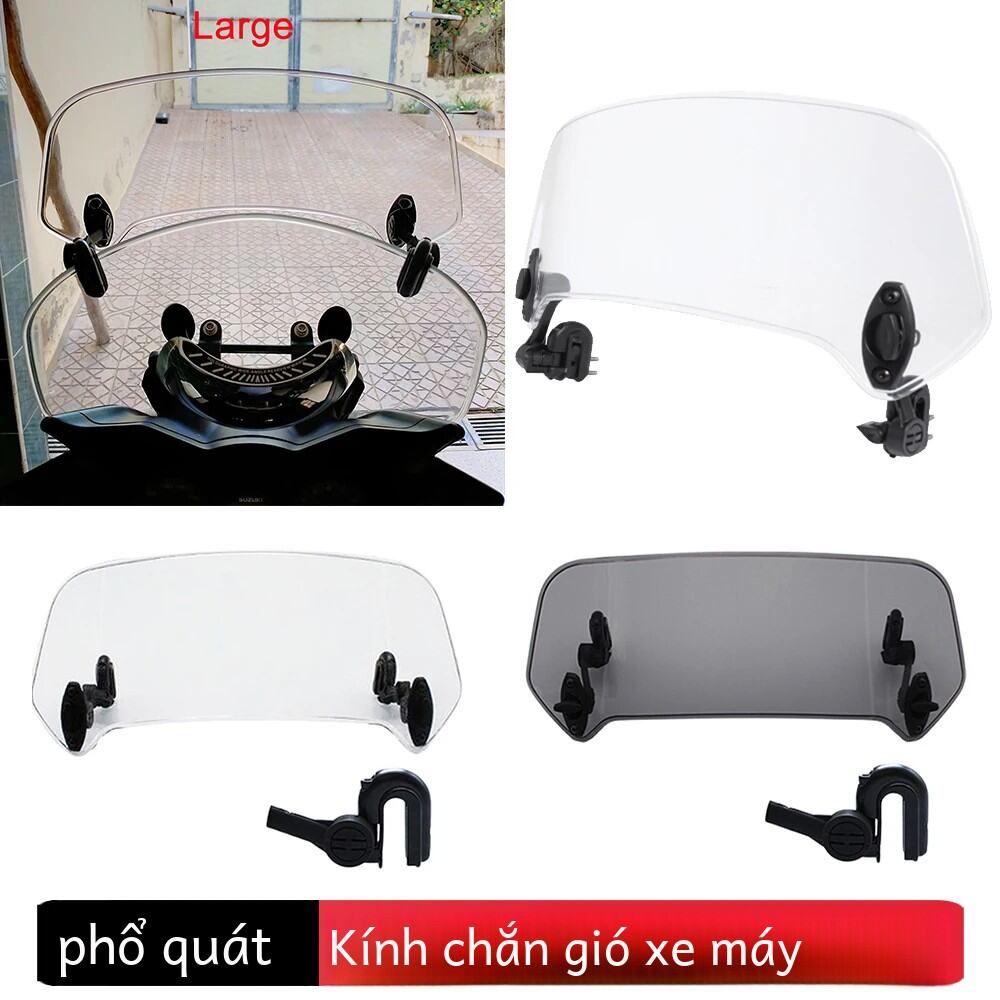 Đa Năng Kính Chắn Gió Xe Máy Mở Rộng Có Thể Điều Chỉnh Xẻ Tà Kẹp Sợi Nhựa Chắn Gió Cho Tăng Cường Đi Xe Thoải Mái