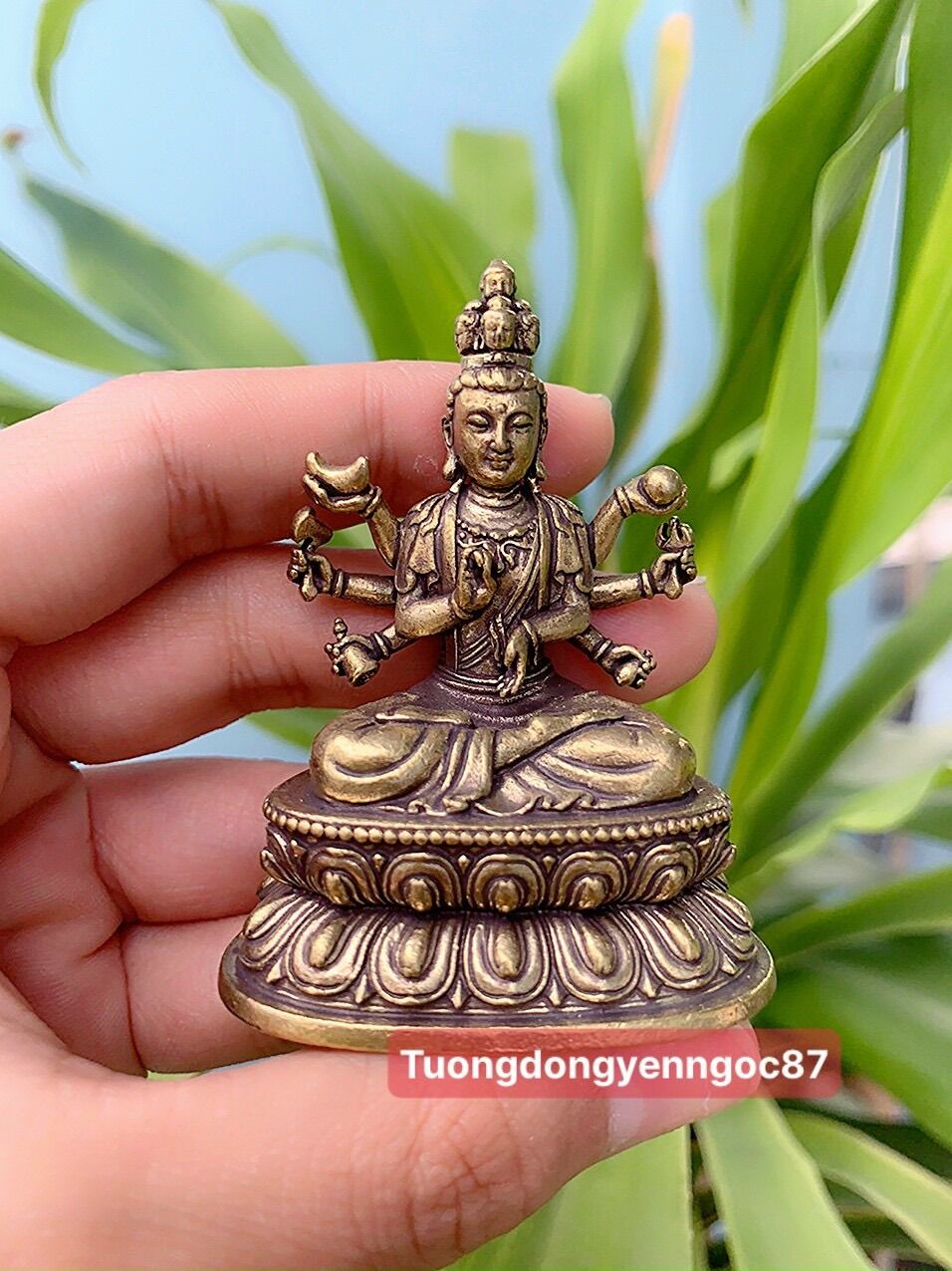 Tượng đồng Phật thiên thủ thiên nhãn( cao 6,3 cm )