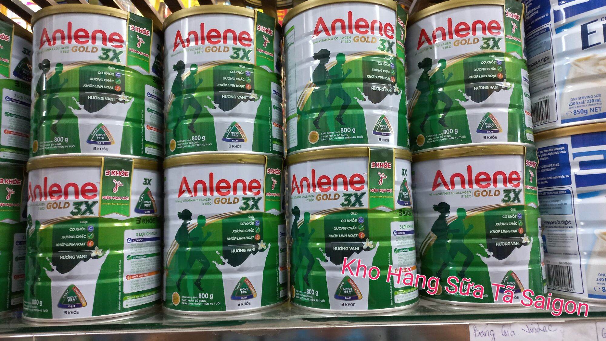 Sữa bột Anlene Gold  3X , Lon 800g mẫu mới