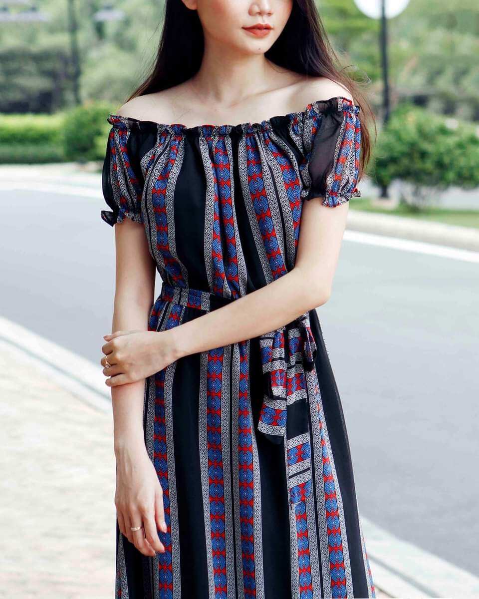 Đầm maxi Mentosa vải mỏng mát nhẹ tênh