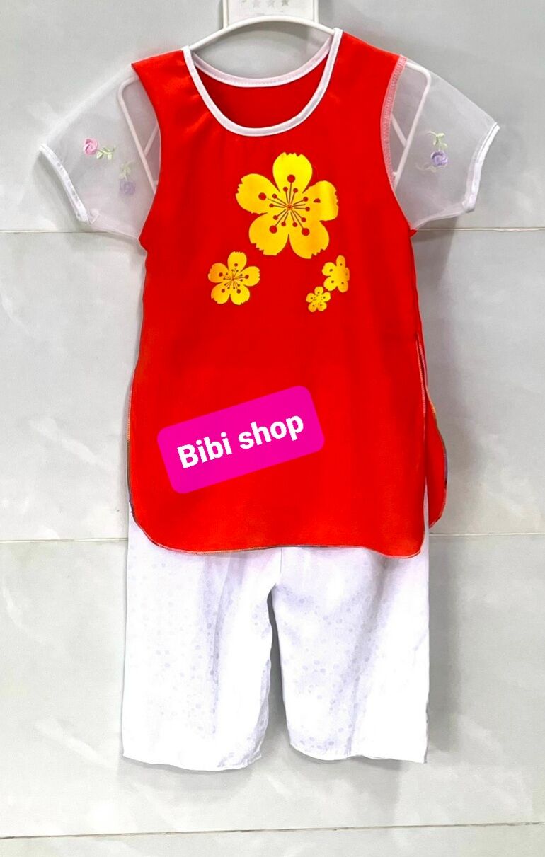 💥 2 Bộ áo dài Tết bé gái 12-18kg