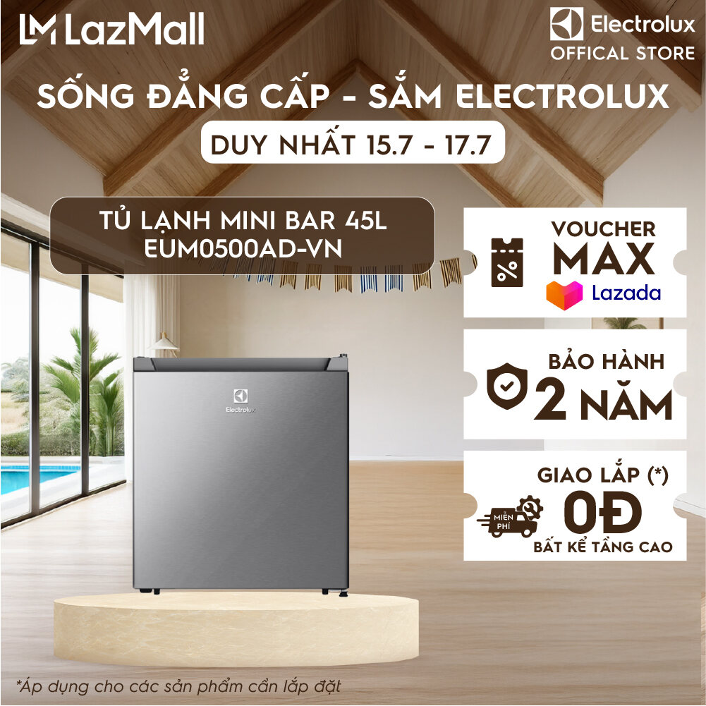 Tủ lạnh mini bar Electrolux  45 lít - EUM0500AD-VN - Ngăn lạnh riêng biệt, tiết kiệm điện , nhãn năn