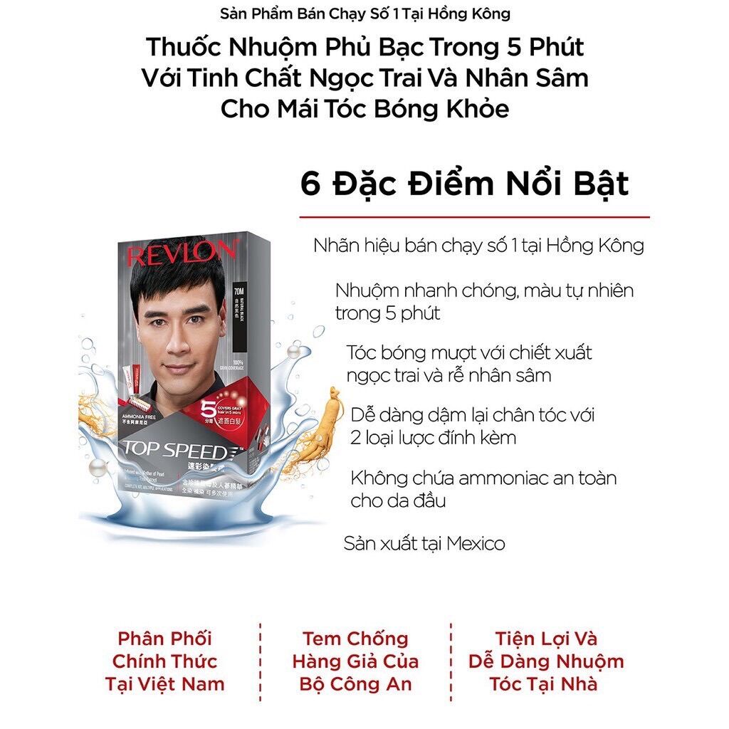 Nhuộm tóc revlon Phủ bạc 5p số 60M (màu Nâu Đen)
