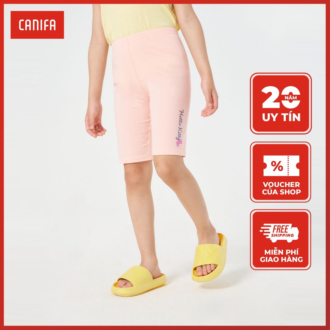 Quần legging bé gái CANIFA Quần legging bé gái in hình họa tiết dễ thương, chất liệu cotton USA thoải mái 1BL22S002