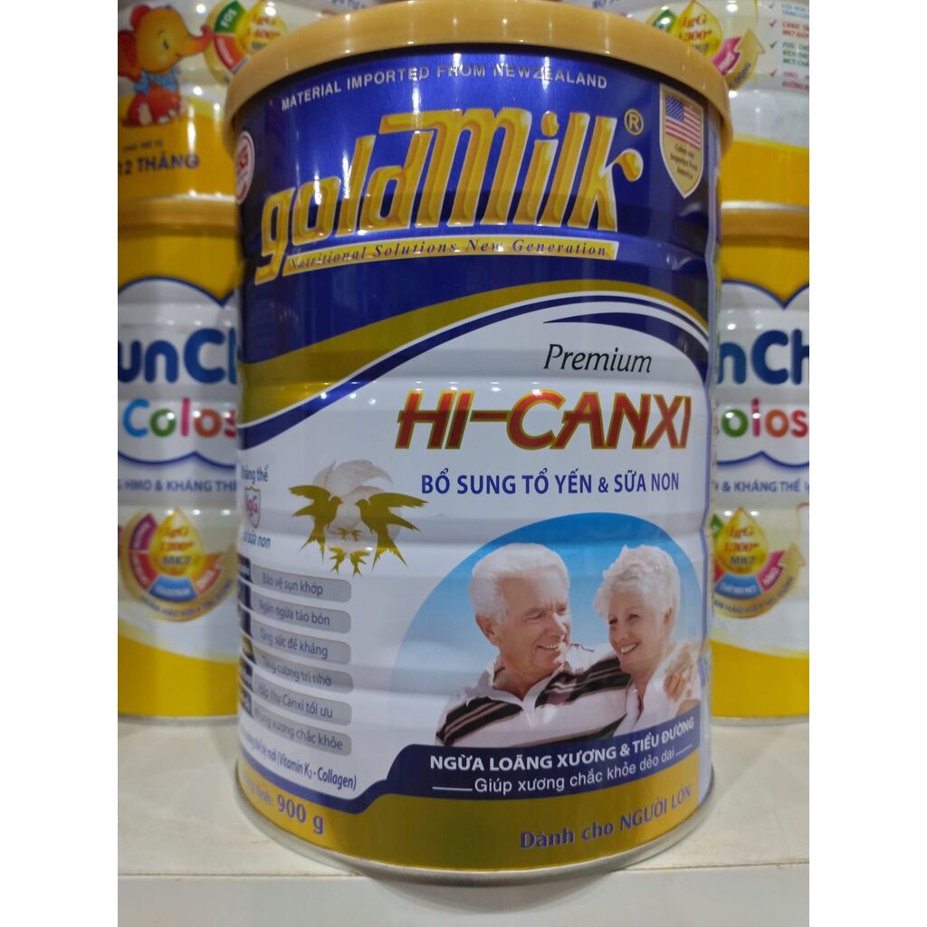2 lon sữa Goldmilk Hi-canxi 900g bổ sung tổ yến & sữa non cho người già