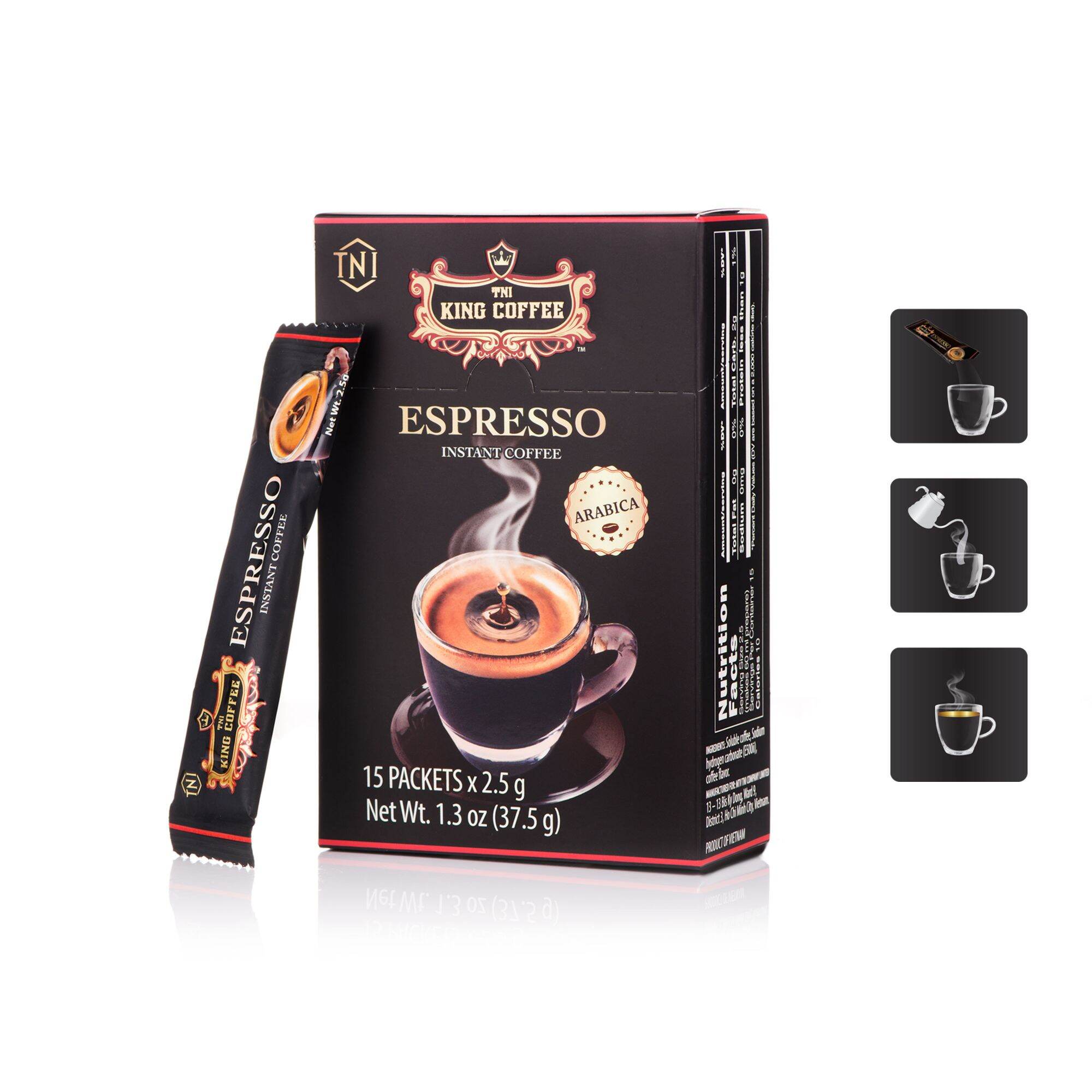 Cà phê đen tni king coffee espresso 37.5g