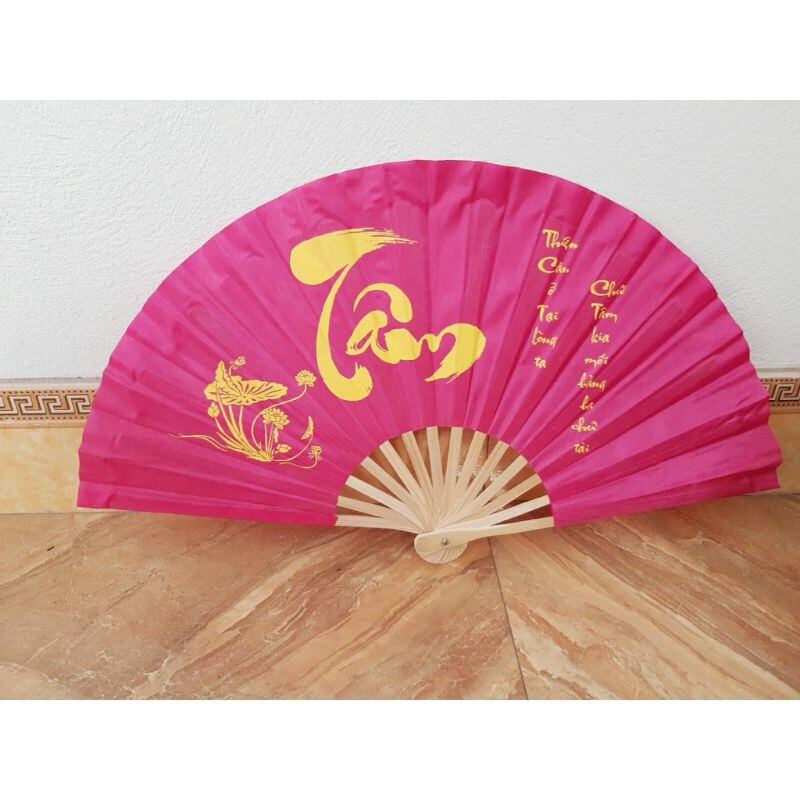 Quạt Vải Cầm Tay Thư Pháp