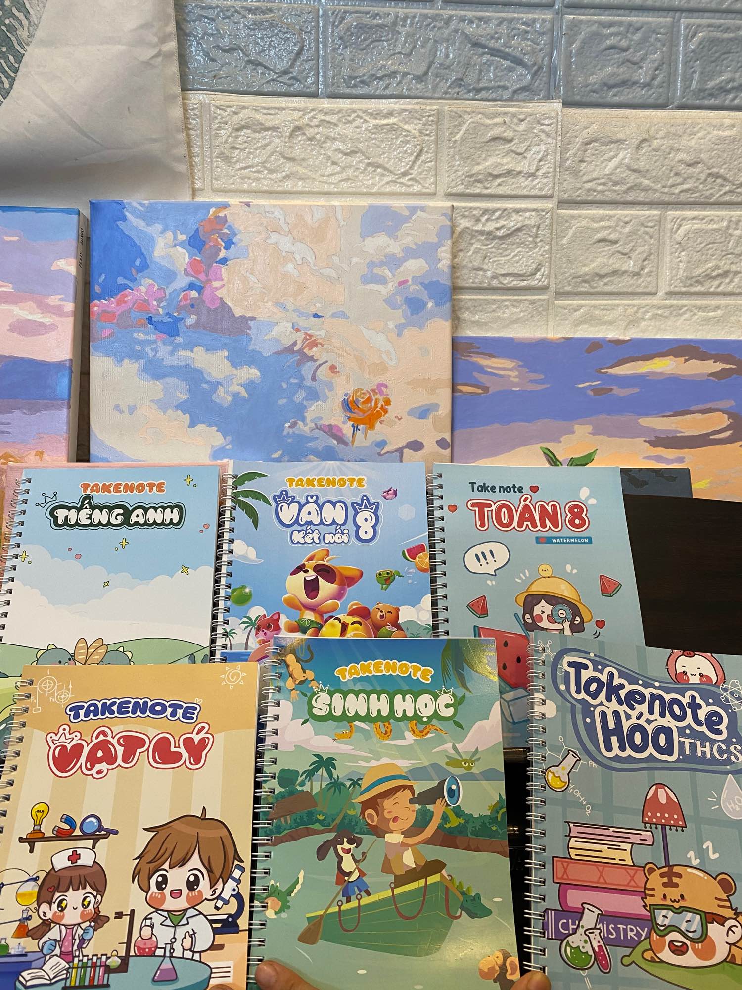 Combo 6 quyển sổ tay takenote; Toán8 Anh Văn8 Lý Hoá Sinh