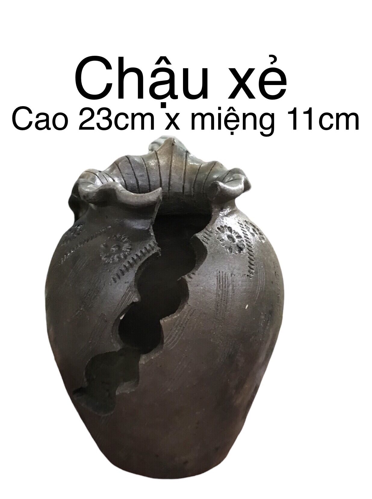 Chậu xẻ trồng cây hình chiếc lá