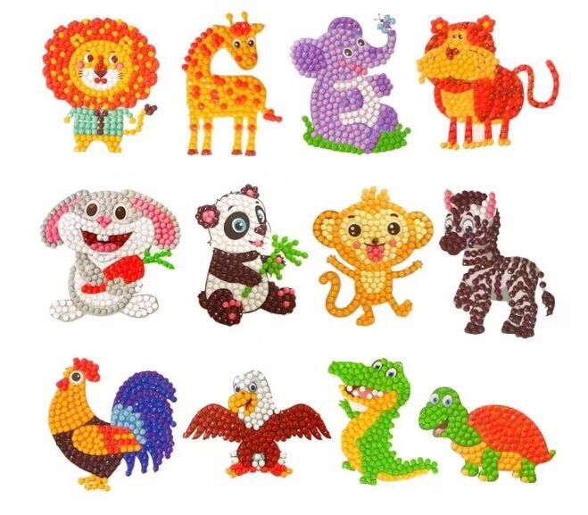 Bộ sticker tranh đính đá handmade cho các bé