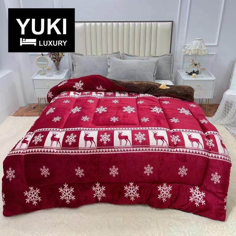 chăn Nỉ Lông Cừu YUKI Siêu Ấm [Chính Hãng] Mền YUKI Dày Mịn, Kèm Túi Xách, Kích Thước 2mx2m3, Nặng 4kg - Hàng Xuất Nhật