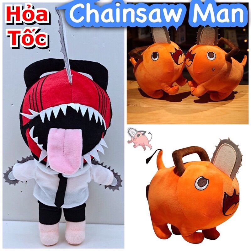 Gấu bông pochita-denji răng cưa-chất miniso
