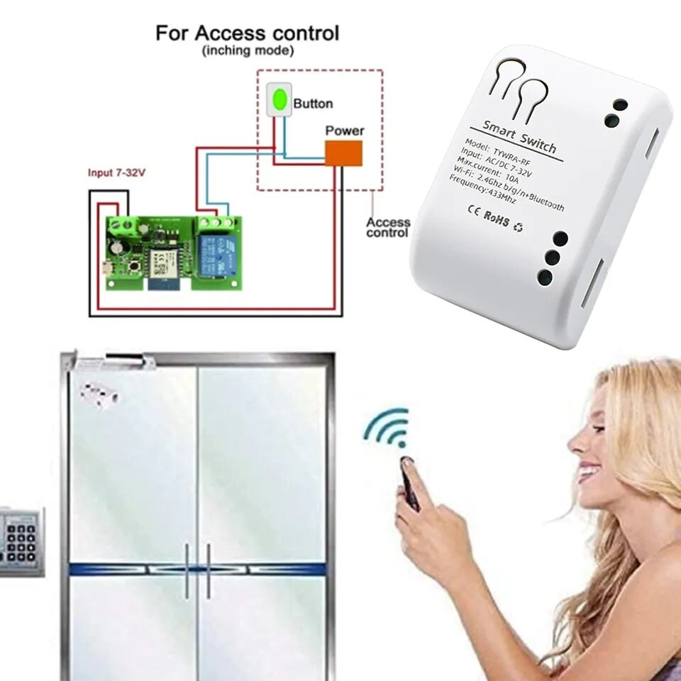 Universal DC 5v 12v 24V power 433 WiFi smart switch real-time timer