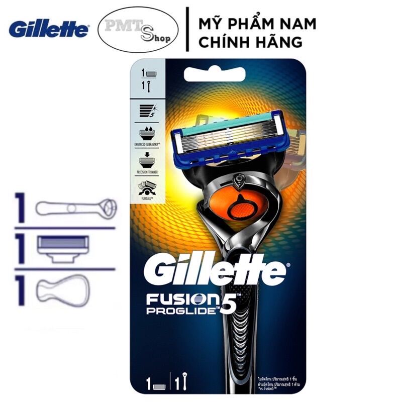 Bộ Dao cạo râu cao cấp Gillette Fusion 5 Proglide 1 tay cầm xoay chiều và