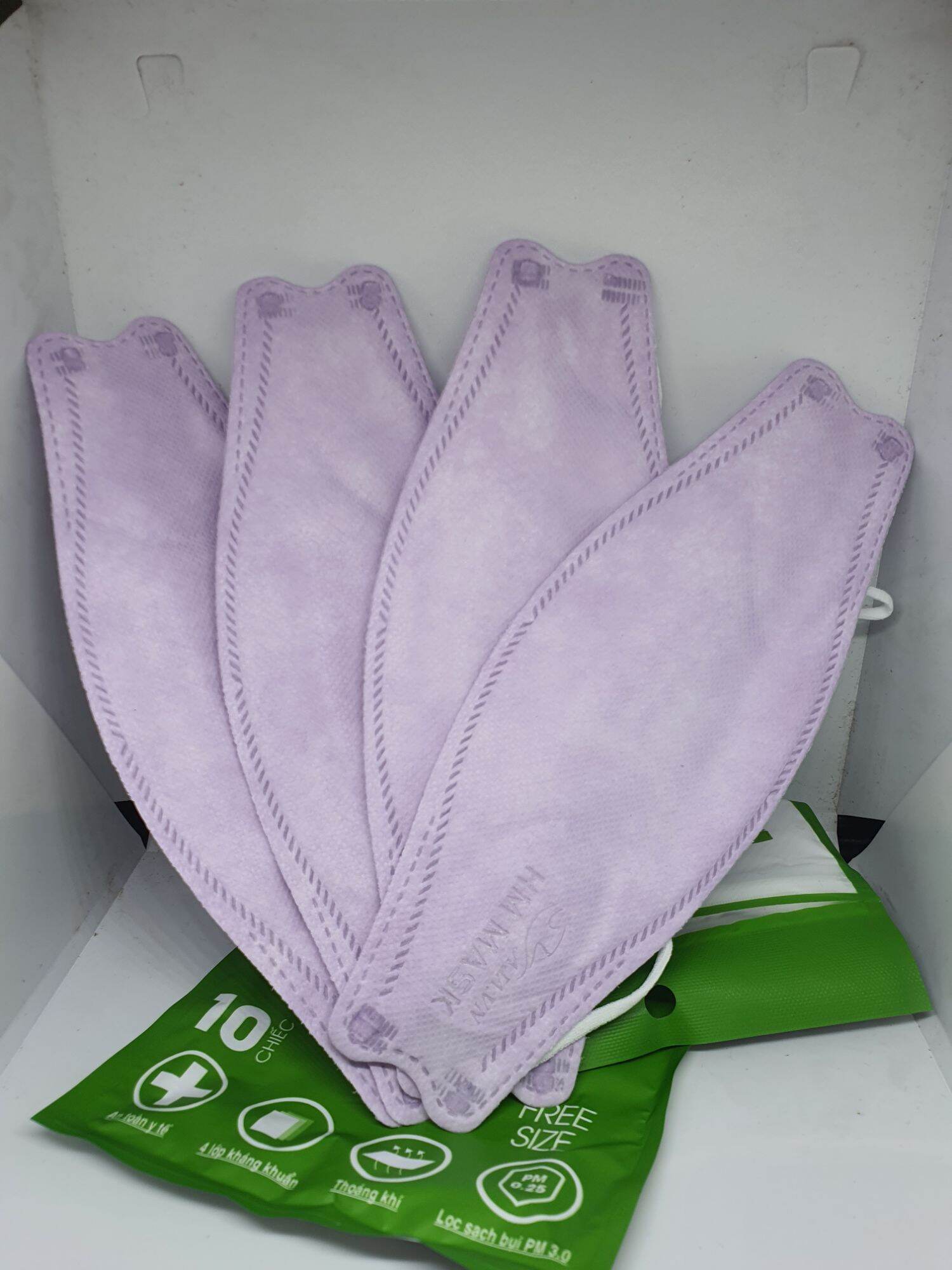 Khẩu trang y tế KF94 4D Mask màu TÍM ( GÓI 10 CÁI)