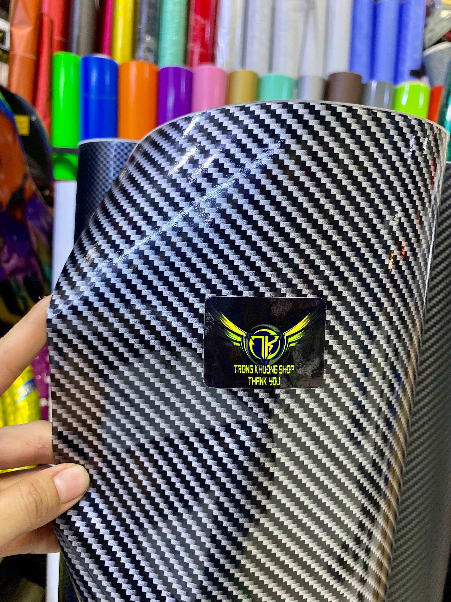 Decal carbon mờ, bóng dán trang trí xe, nội thất, laptop ….