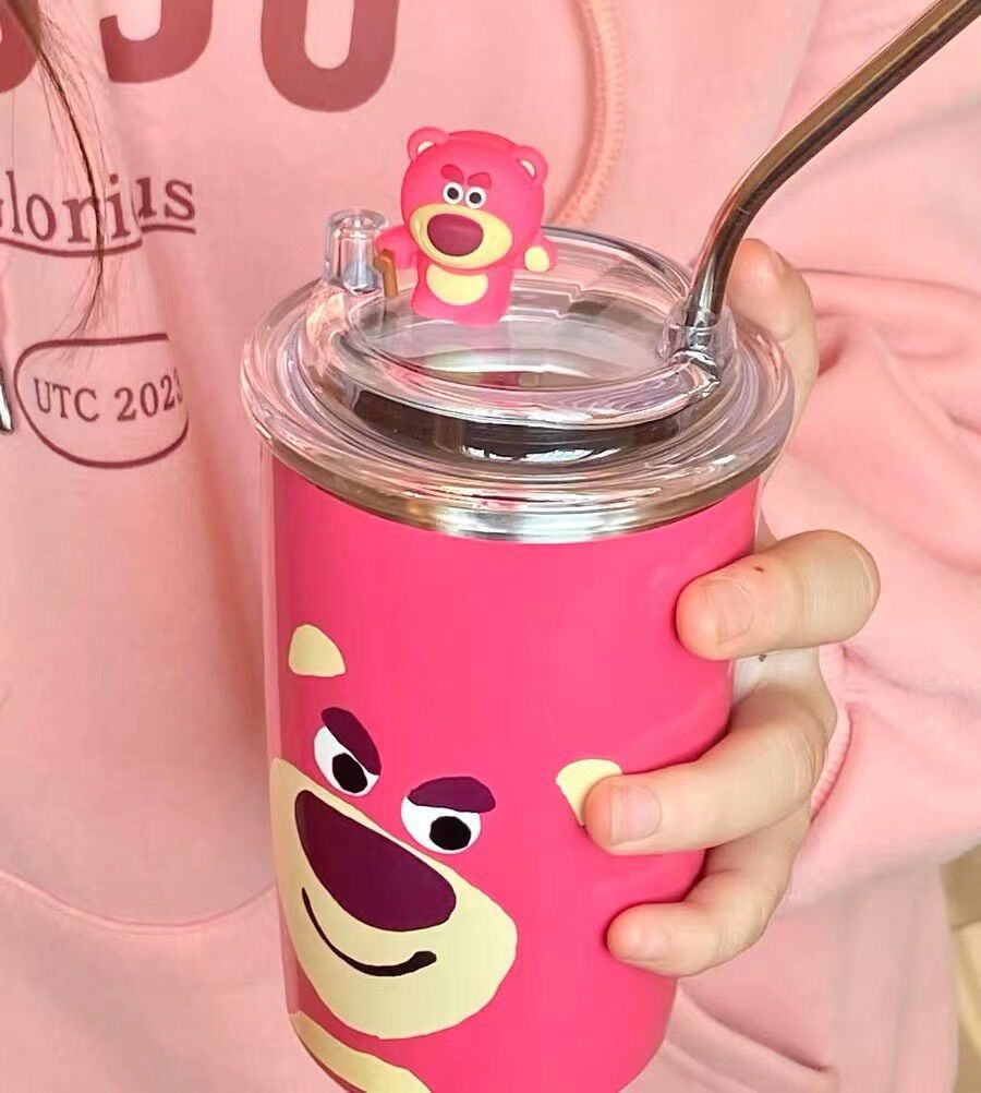 Ly giữ nhiệt gấu dâu Losto
