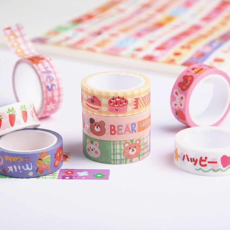 Cuộn băng dính washi tape trang trí sổ dễ thương 06