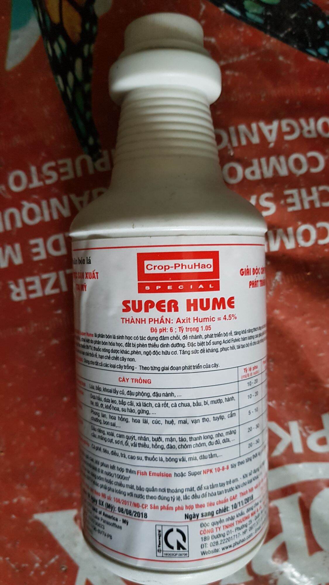 Phân bón lá giải độc cây trồng, phát triển rễ SUPER HUME (Mỹ)