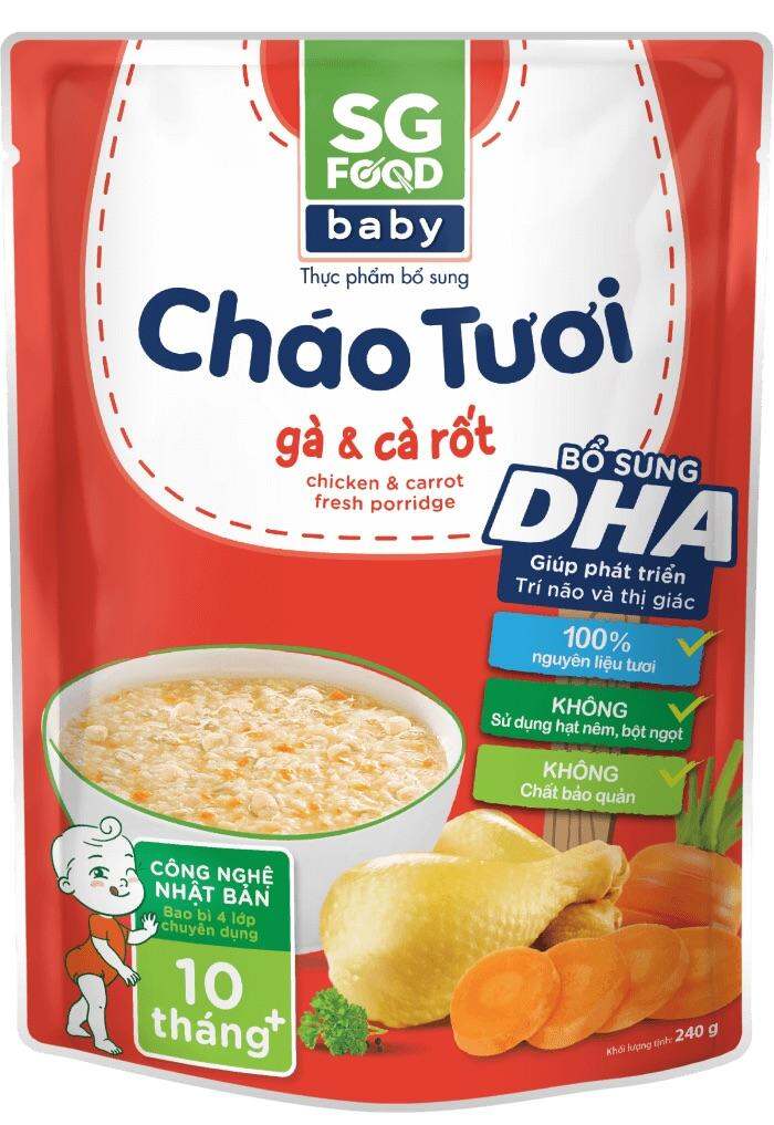 Cháo Tươi Baby DHA SG Food 240g Gà Cà Rốt