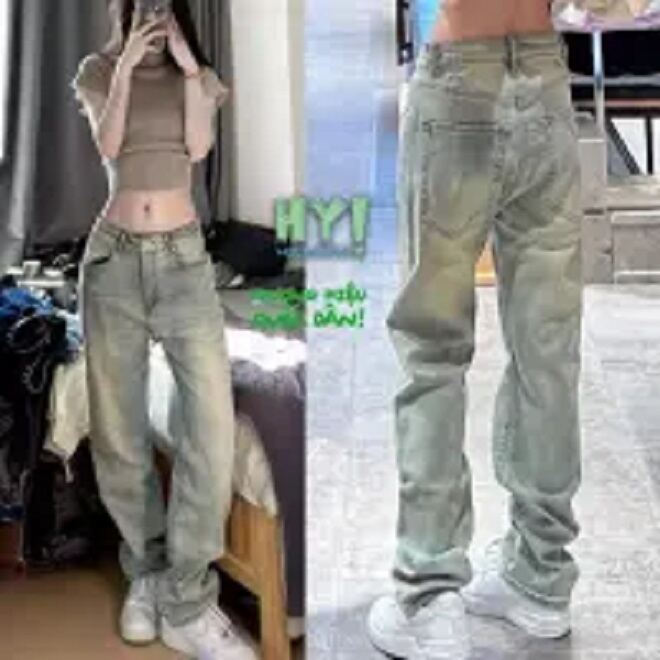 Quần jean baggy nam nữ dáng suông, quần jean ống rộng style Hàn Quốc trẻ trung (JBG01)
