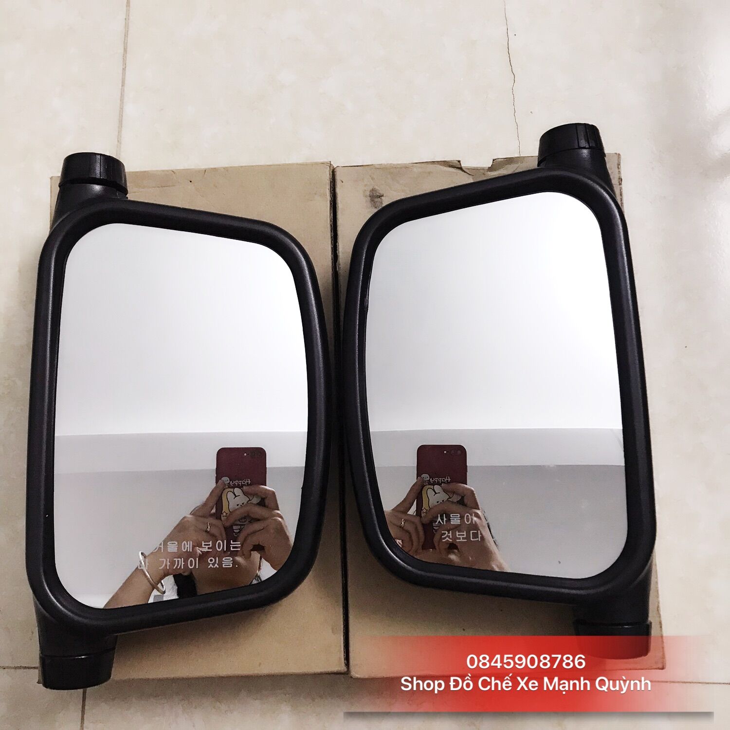 Cặp gương chiếu hậu, kiếng chiếu hậu cho xe ba gác , xe công nông, xe tải 1,25 tấn loại Hàn Quốc
