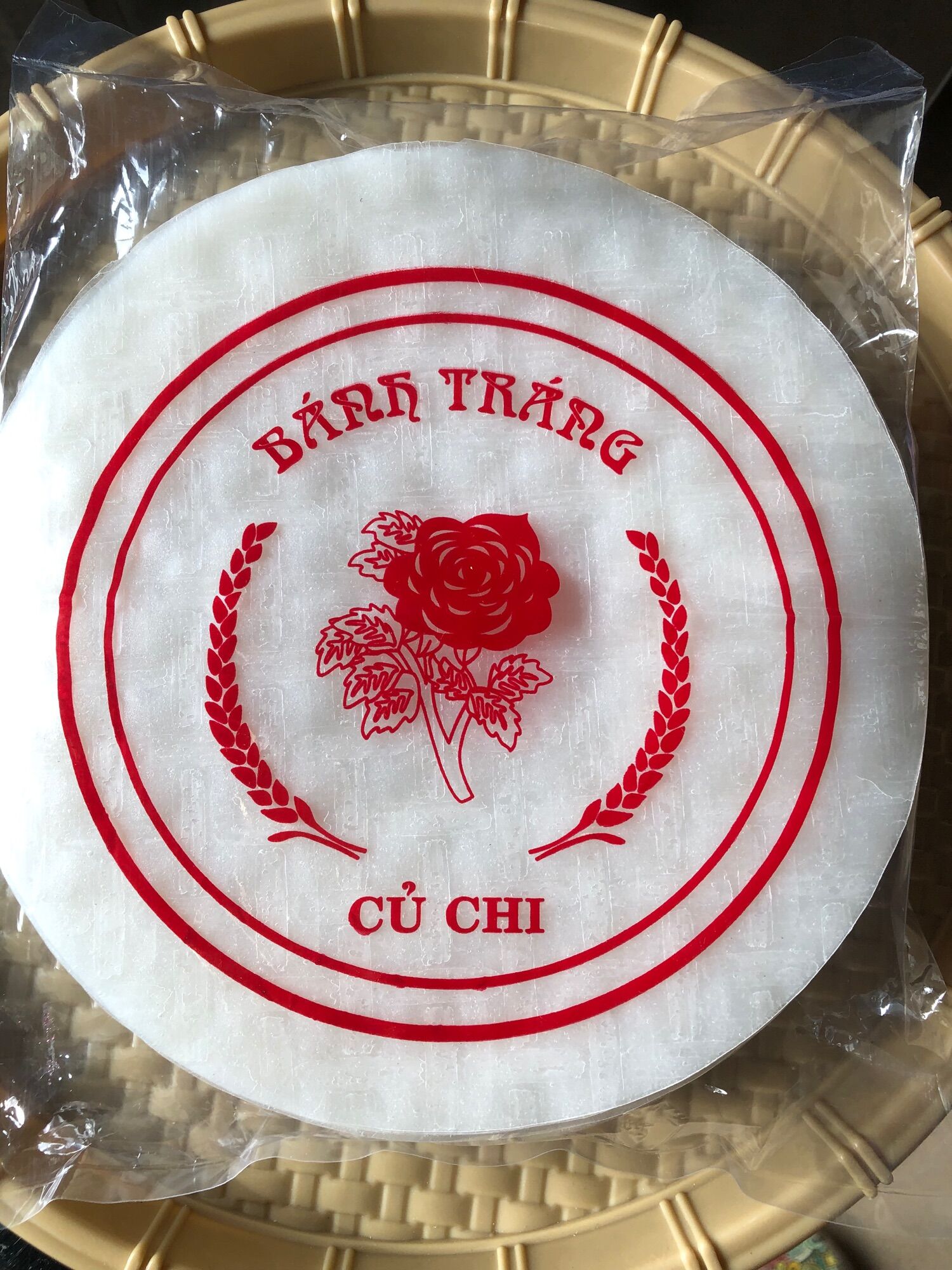 Bán buôn sỉ Bánh tráng( bánh dày,dùng làm gỏi cuốn)size 22 xuất khẩu đặc sản Củ Chi (1 gói 500g)