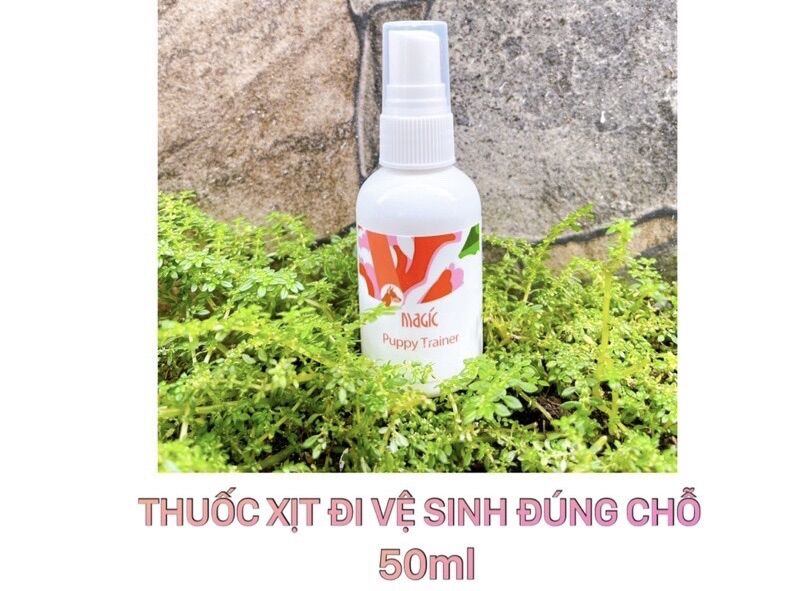 Chai xịt đi vệ sinh đúng chỗcho chó mèo Magic , *** Tác dụng chính: thuốc xịt có tác dụng để hướng dẫn chó mèo đi vệ sinh đúng chỗ. Hoàn toàn vô hại với môi trường, thích hợp cho các nhu cầu huấn luyện, đào tạo cún cưng.