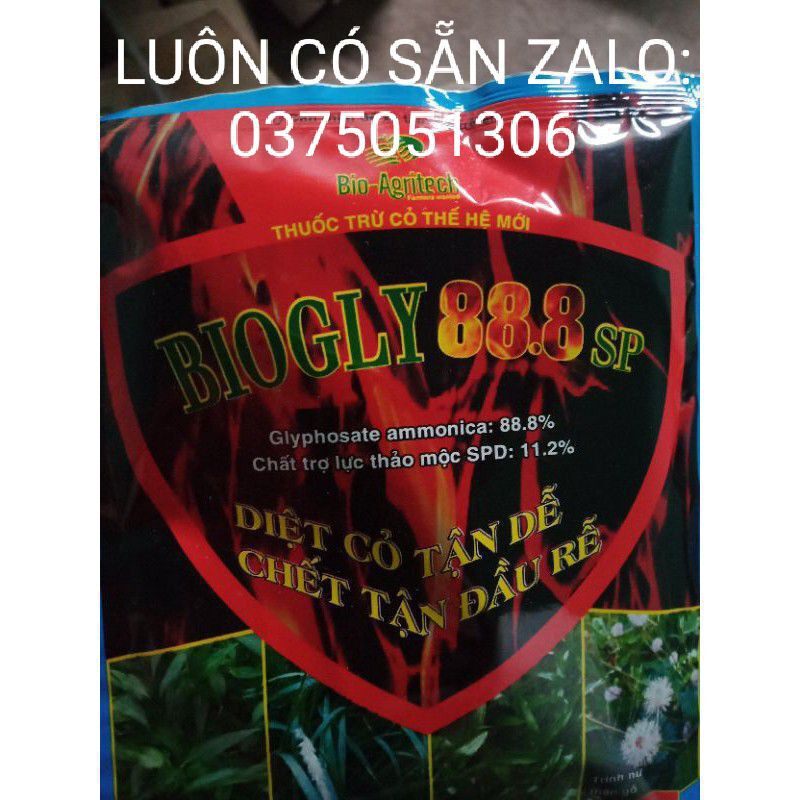 10GÓI THUỐC DIỆT CỎ BIOGLY 888( CỎ CŨ glyhosate888% chết tận gốc rễ)
