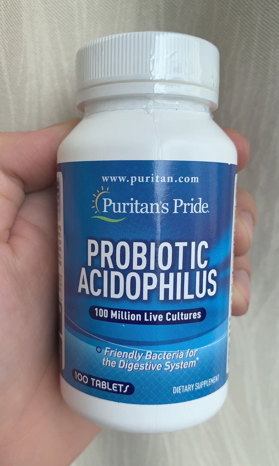 Men vi sinh Probiotic Acidophilus Puritan's Pride, 100 viên