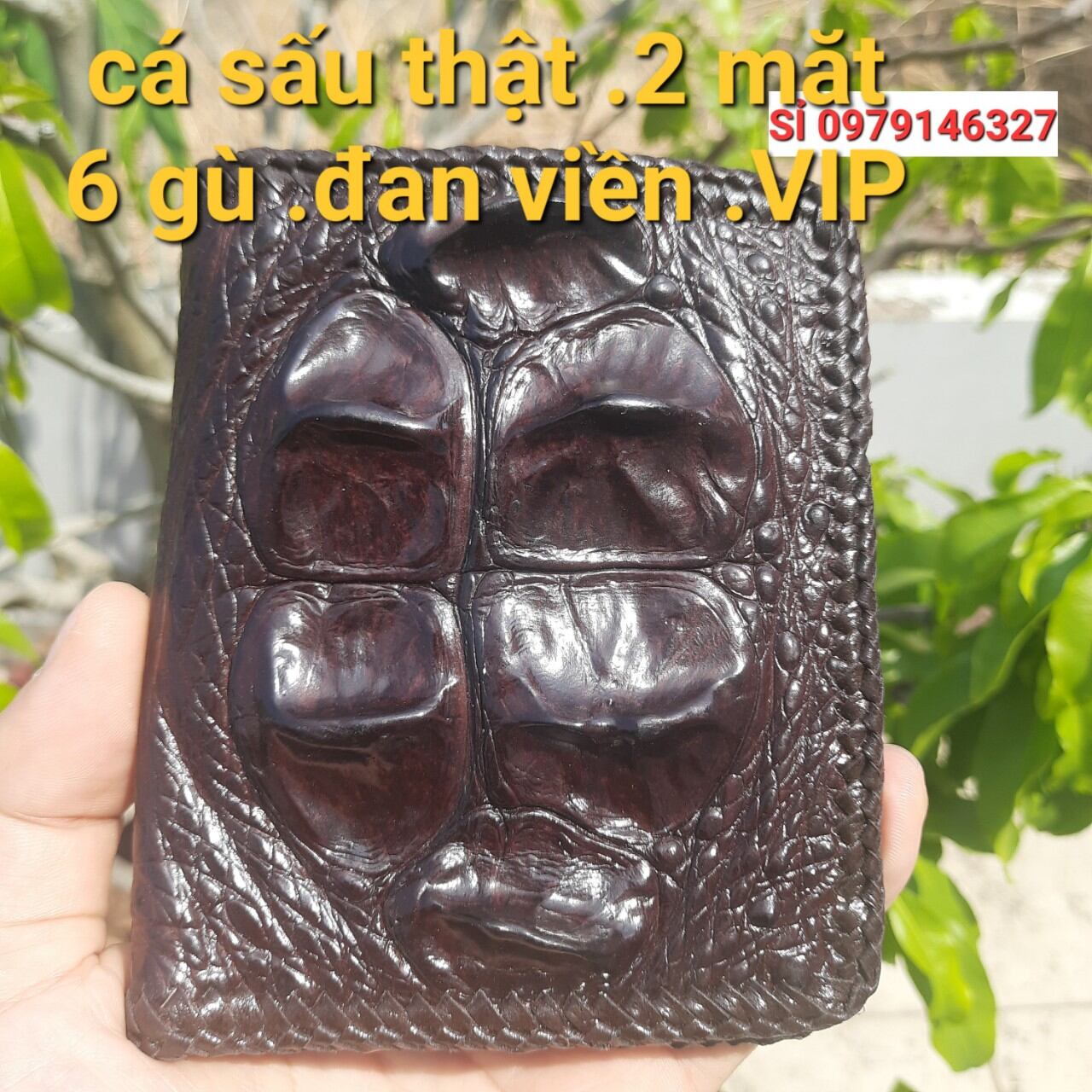 VÍ DA ĐAN VIỀN .DA CÁ SẤU THẬT 2 MẶT.CÁ SẤU THẬT 100%