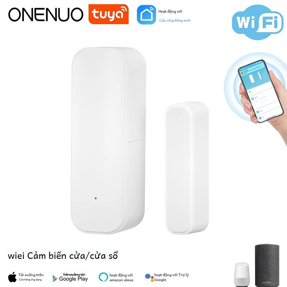 Onenuo Tuya Wifi Cảm Biến Cửa Thông Minh Từ An Ninh Báo Trộm Tương Thích Với Alexa Google Để Bảo Vệ Cửa Sổ