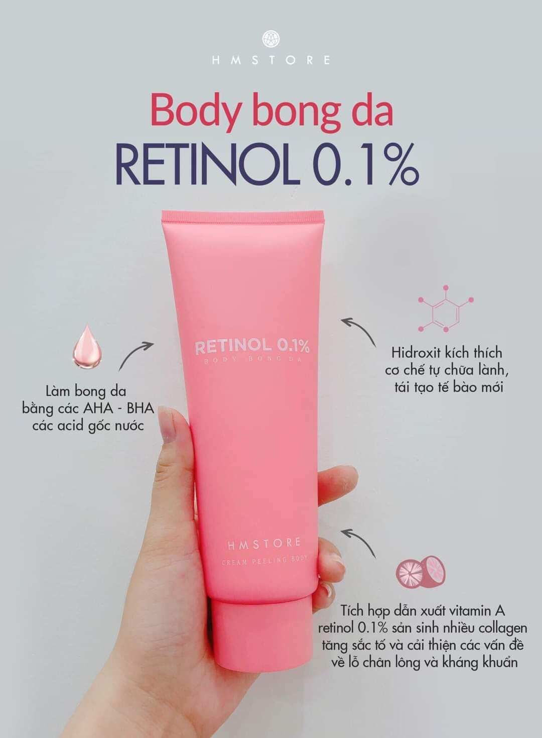 COMBO KEM BODY PEELING HM STORE ( BODY BONG GIÚP THAY DA SINH HỌC)