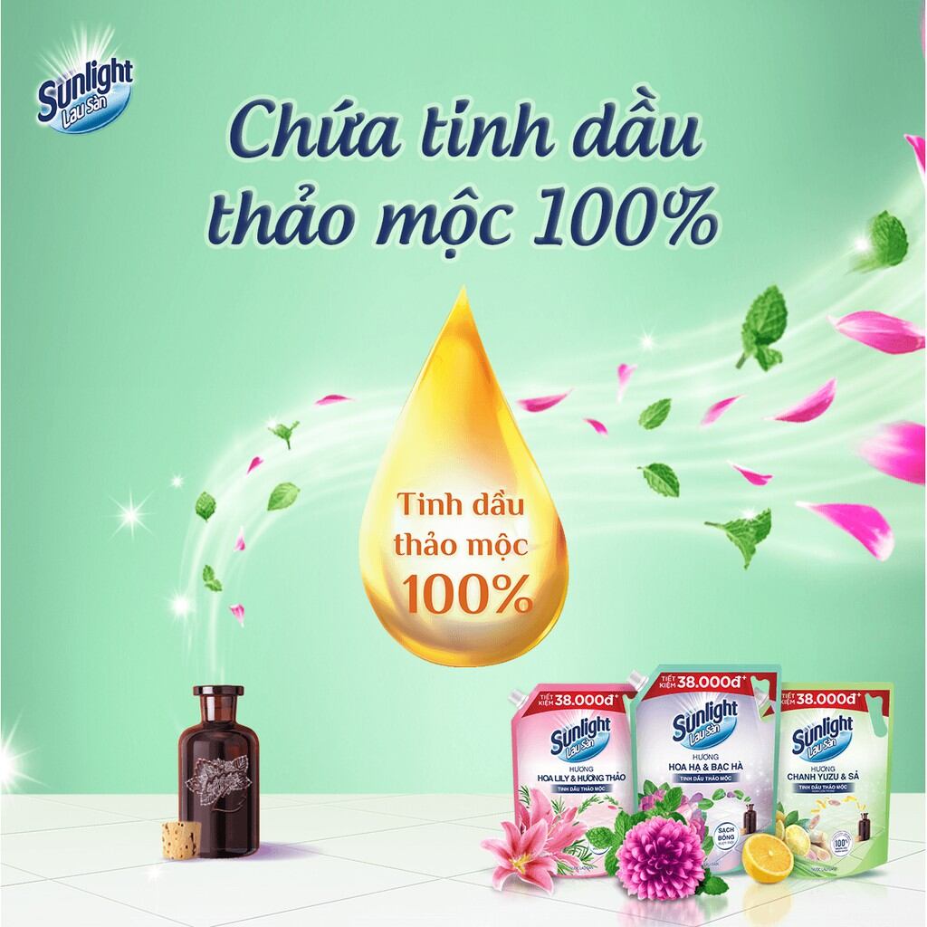Nước lau sàn nhà sunlight Bạc hà 2kg