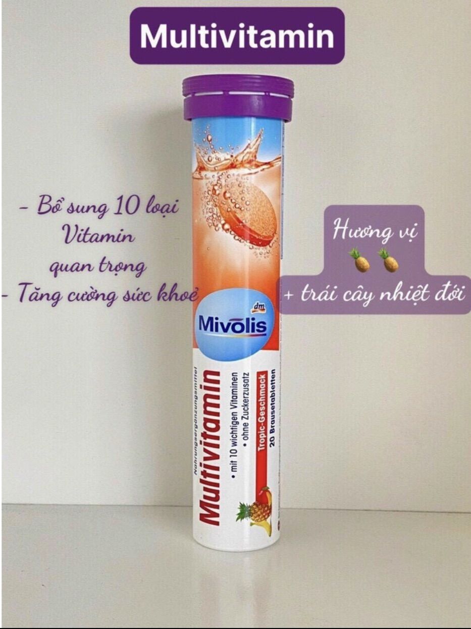 Viên Sủi Vitamin Tổng Hợp Mivolis MultiVitamin, 20 Viên