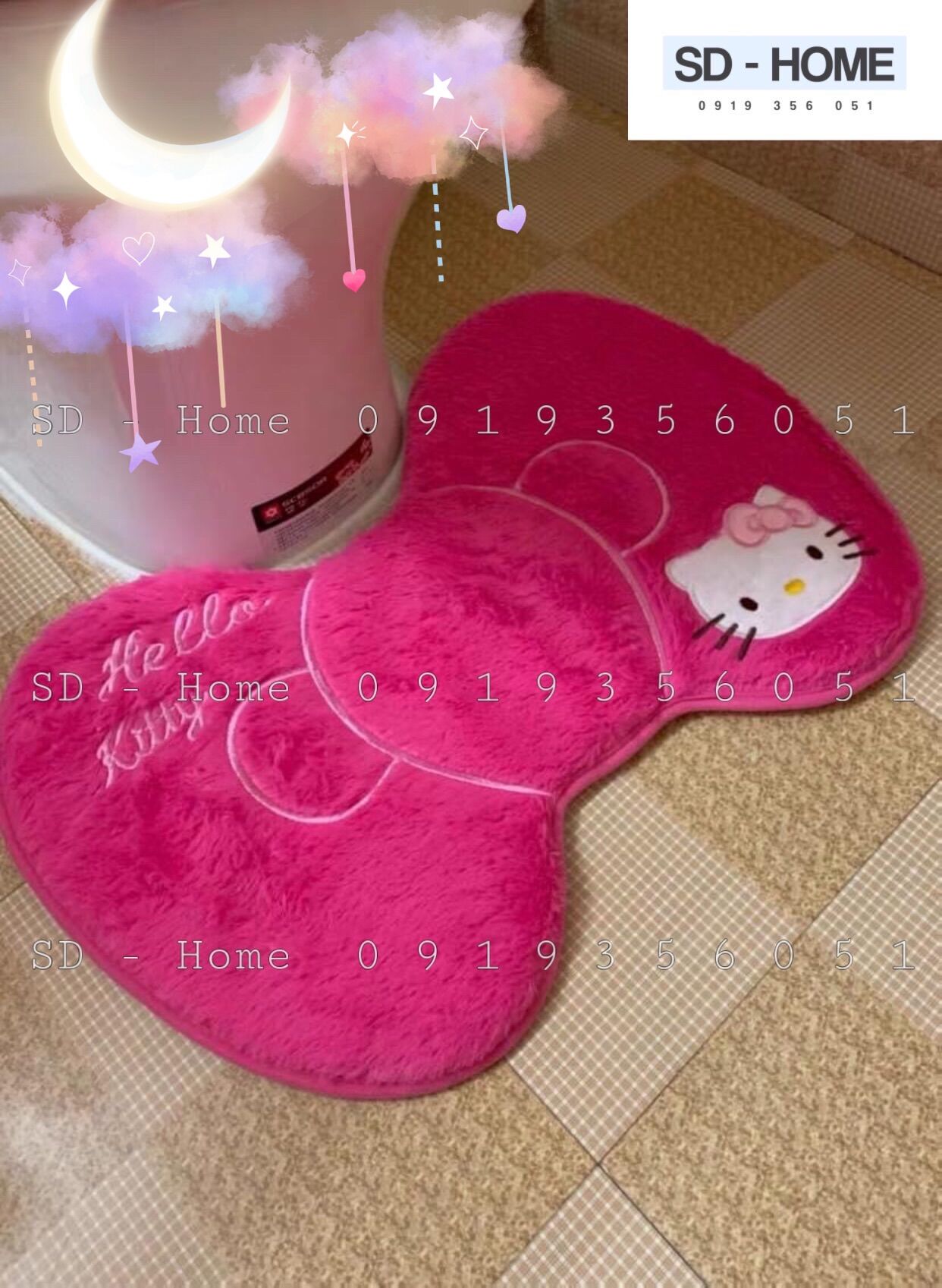 Thảm Dậm Chân Kitty Vuông siêu xinh