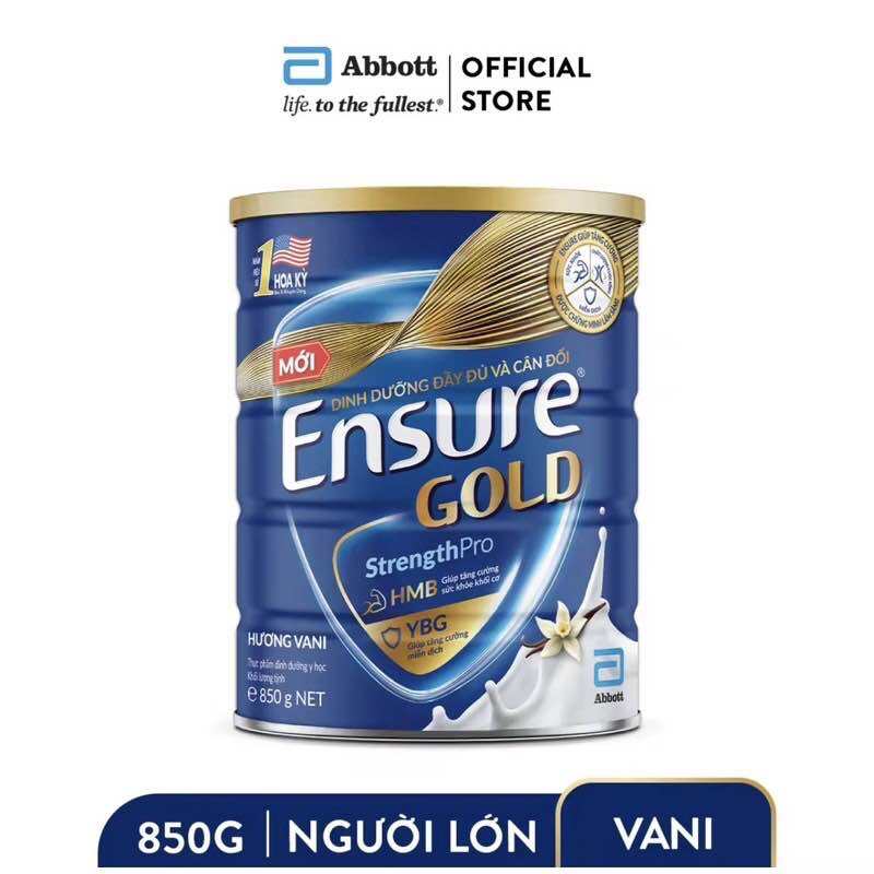 Sữa Ensure Gold 850g hương vani dành cho người ốm , người cần phục hồi sức khoẻ