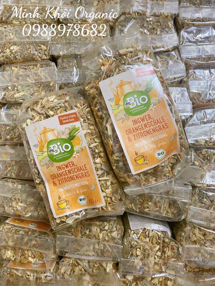 Trà gừng cam sả chanh hữu cơ 100gr ( hàng Đức date 2024)