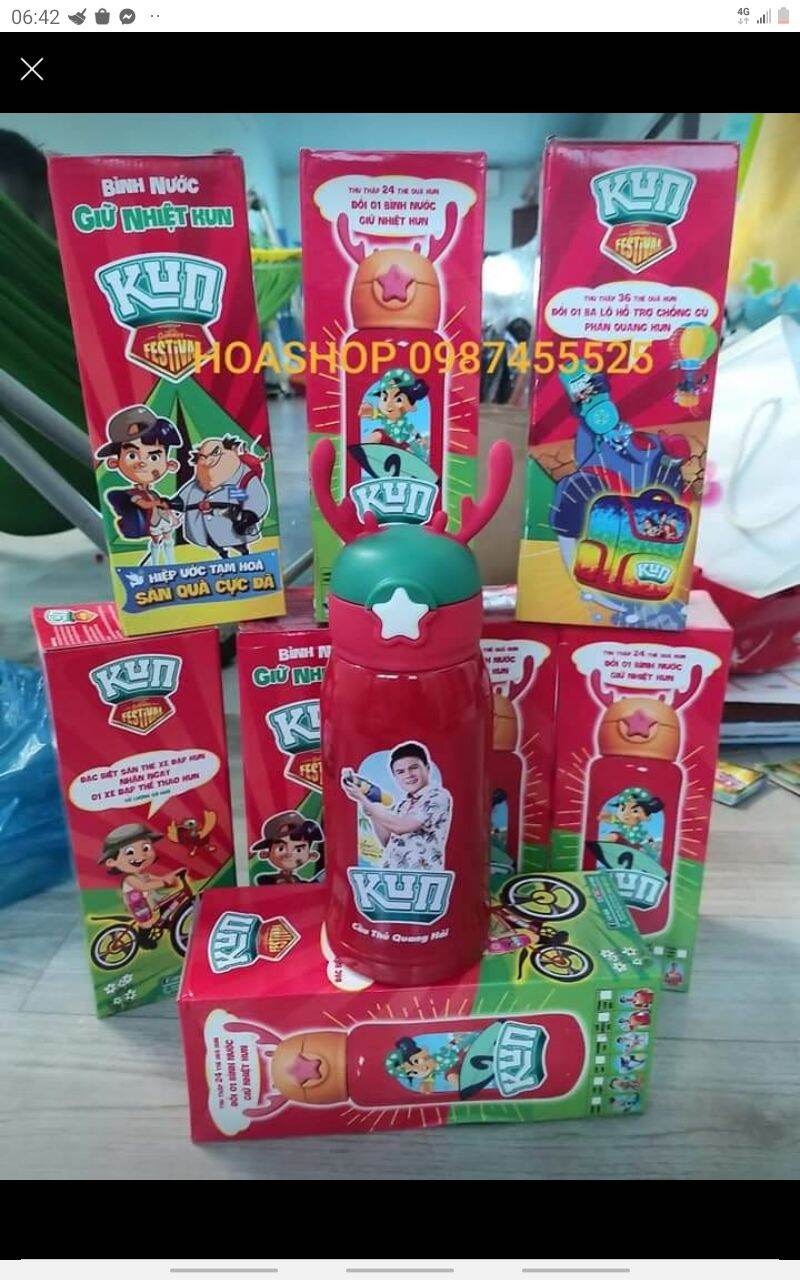 binh nước giữ nhiệt Kun  500ml ( quà khuyến mại từ sữa Kun)