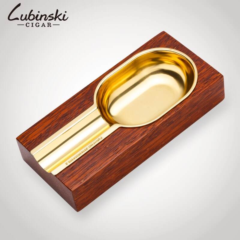 Gạt tàn xì gà gỗ vàng 1 điếu,gạt tàn cigar gỗ