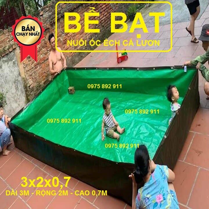 Bể bạt nuôi ốc ếch cá lươn, xanh bộ đội, tặng van xả đáy