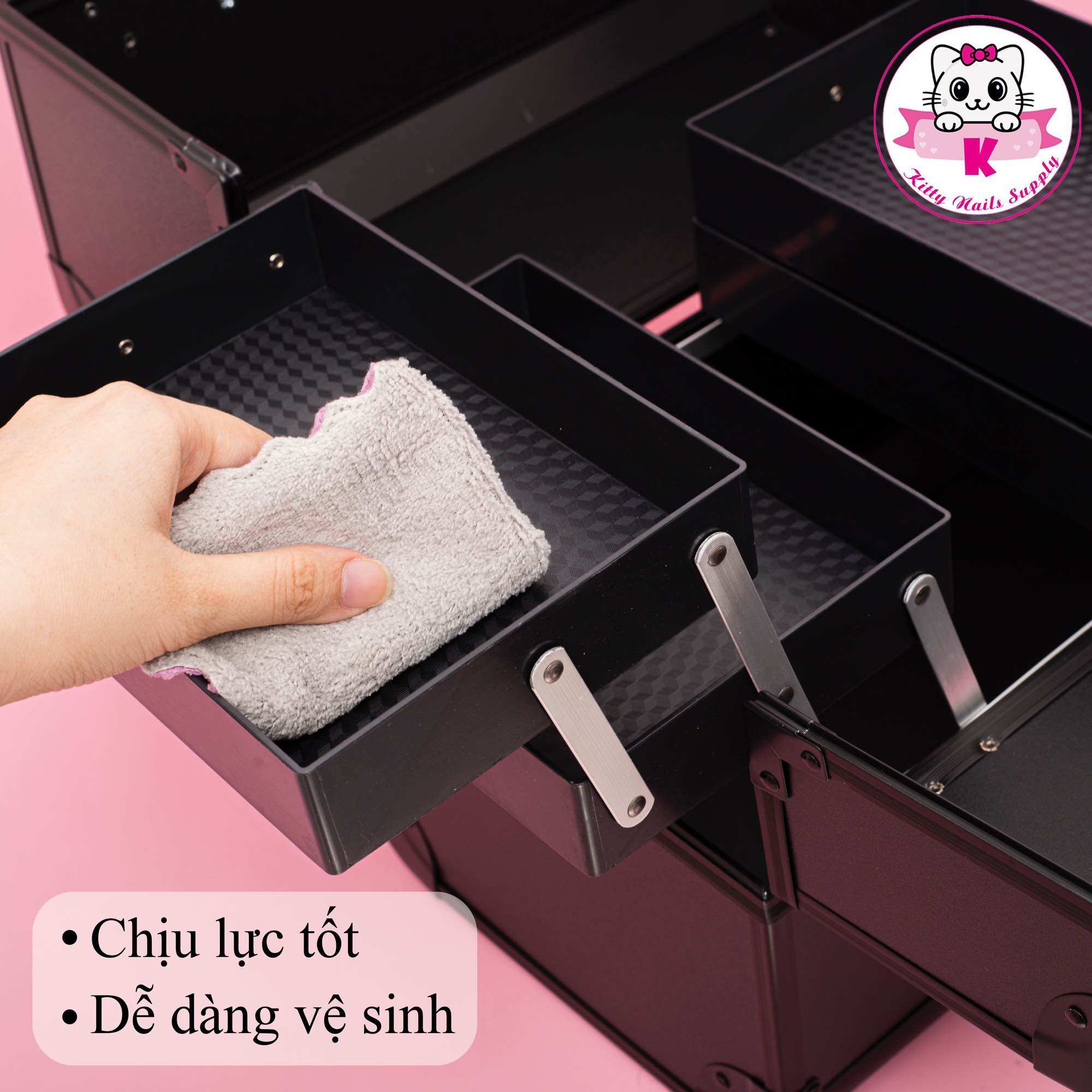 Cốp nhôm đựng dụng cụ nail- mi - phun xăm