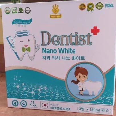 Kem đánh răng Dentist Nano White hộp 3 lọ phù hợp mọi lứa tuổi