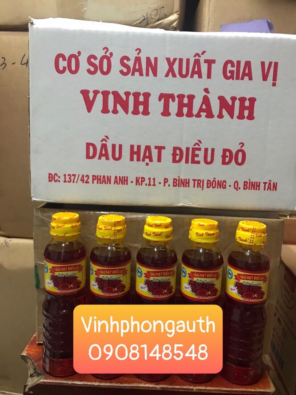 Dầu hạt điều đỏ Vinh Thành 250ml