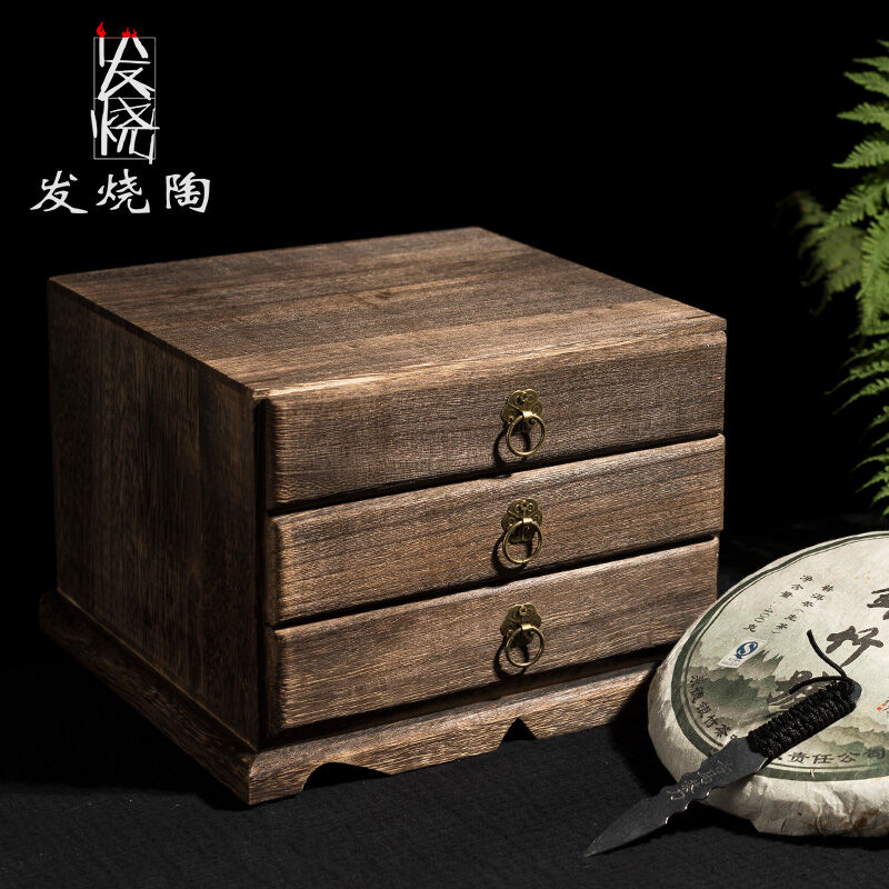 Hộp Trà Phổ Nhĩ Cao Cấp Tủ Đựng Đồ Chia Trà Nhỏ Thông Dụng Hộp Bánh Trà Nhiều Tầng Bằng Gỗ Đặc Hộp Trà Tủ Trà Gỗ Thông