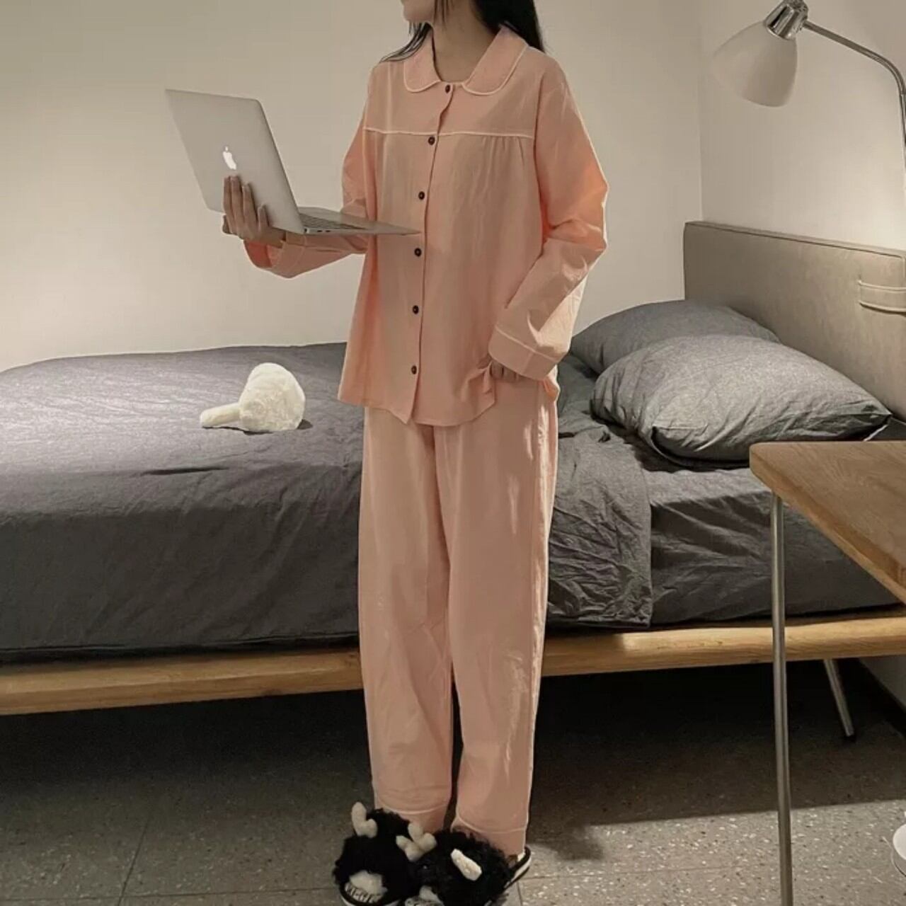 Sét bộ pyjama xốp bèo tay dài quần dài