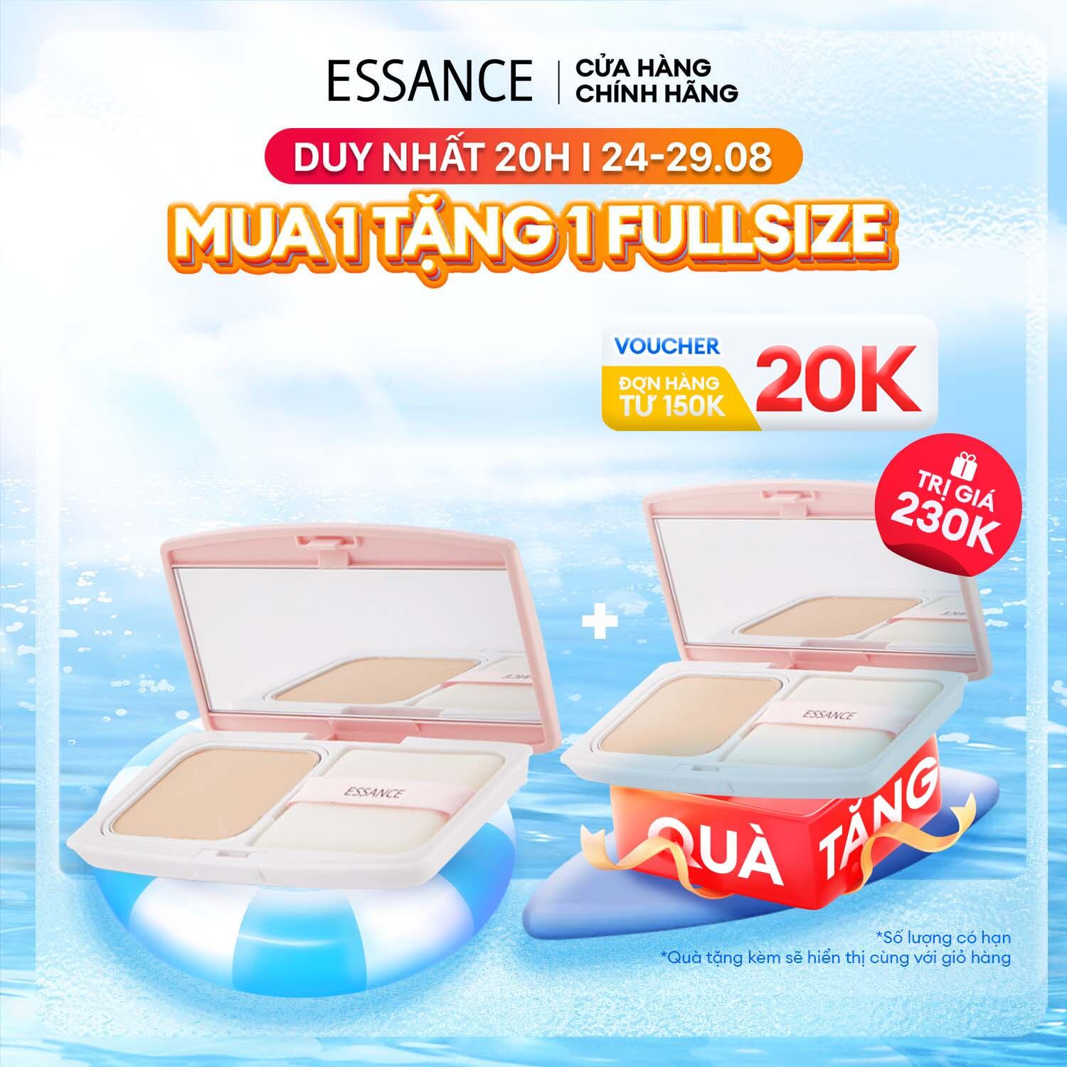 Phấn nền siêu mịn lâu trôi Essance Veil Fit Two Way Cake SPF40/PA++ 7g